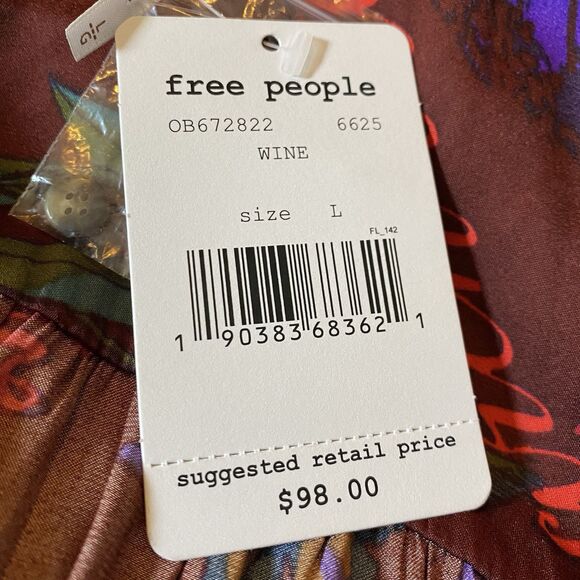 Free People sz L Silky Nights Button Up Tunic - Picture 13 of 15